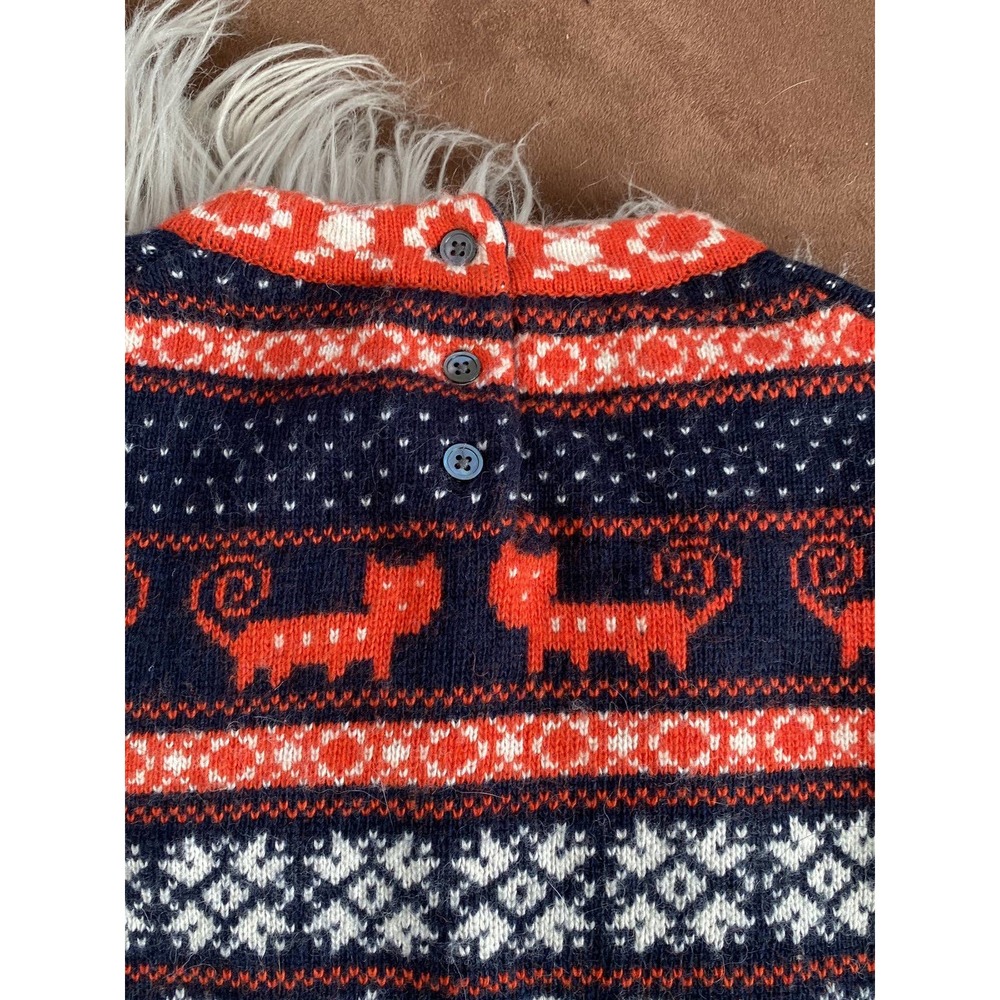 J.Crew Sweater Navy Orange Unique Rare Womens size small - Picture 5 of 6